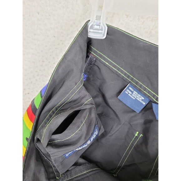Vtg Y2K Ralph Lauren Polo Sport Shorts Swim Trunks Mens 32 Black Rainbow (33x5) - Picture 9 of 11